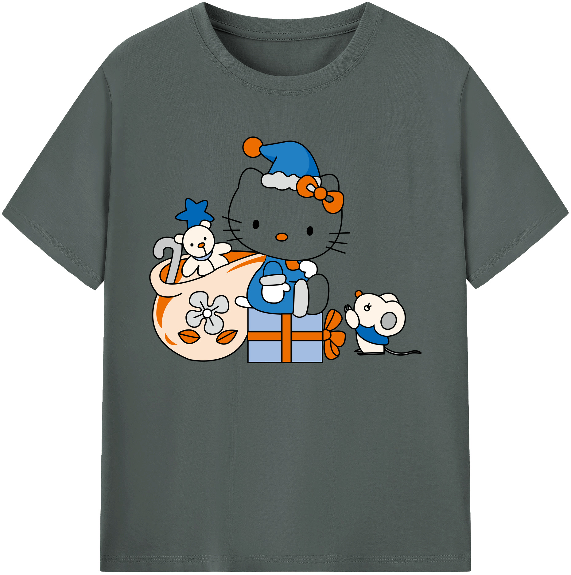 （画像用） Hello Kitty ハローキティ 綿100％ メンズ半袖Tシャツ｜肌触りやわらか＆通気性